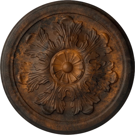 Ekena Millwork Legacy Acanthus Ceiling Medallion (Fits Canopies up to 3 1/2"), Hand-Painted Rust, 12 3/4"OD x 7/8"P CM12LERUS